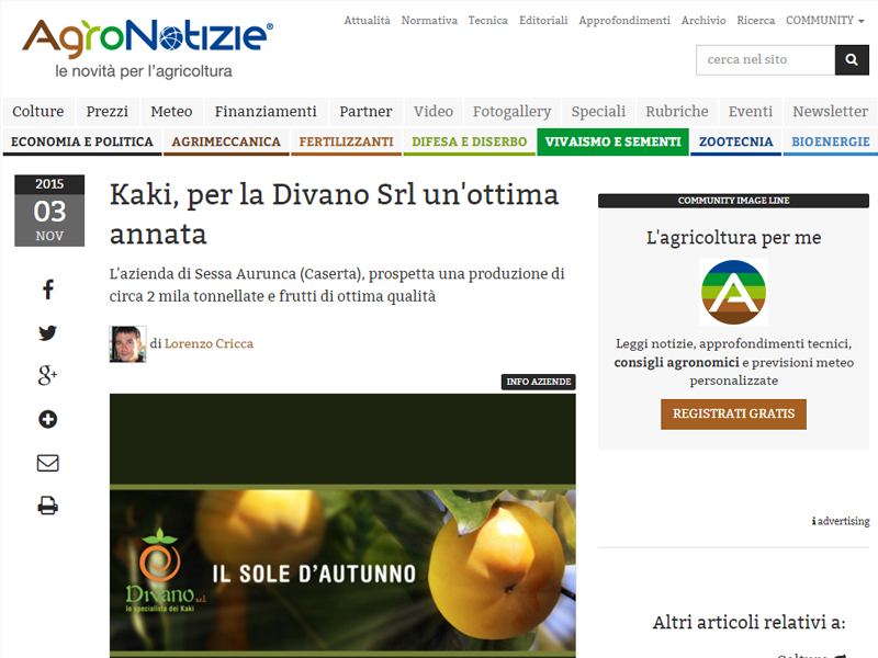 Articolo pubblicato su agronotizie 